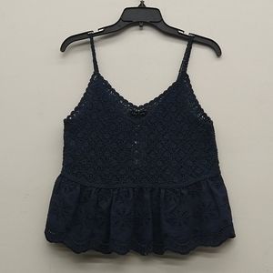 Eden Society Navy Cable Knit Spaghetti Strap